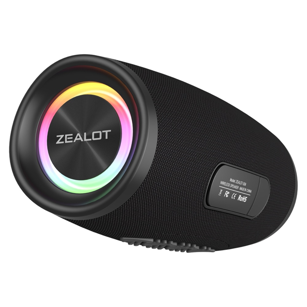 Портативная Bluetooth колонка ZEALOT S56 TWS с LED подсветкой black