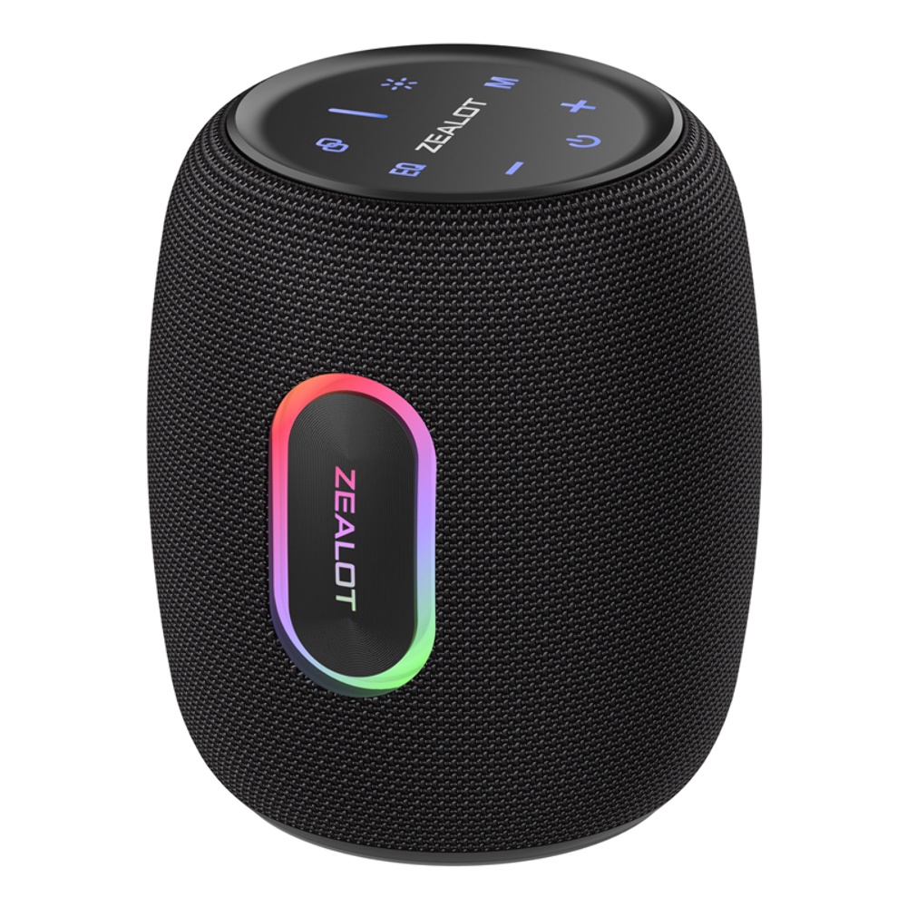 Портативная Bluetooth колонка ZEALOT S64 TWS с LED подсветкой black