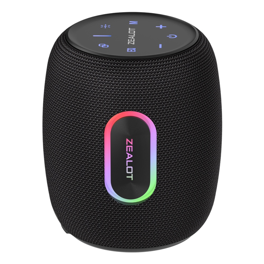 Портативная Bluetooth колонка ZEALOT S64 TWS с LED подсветкой black