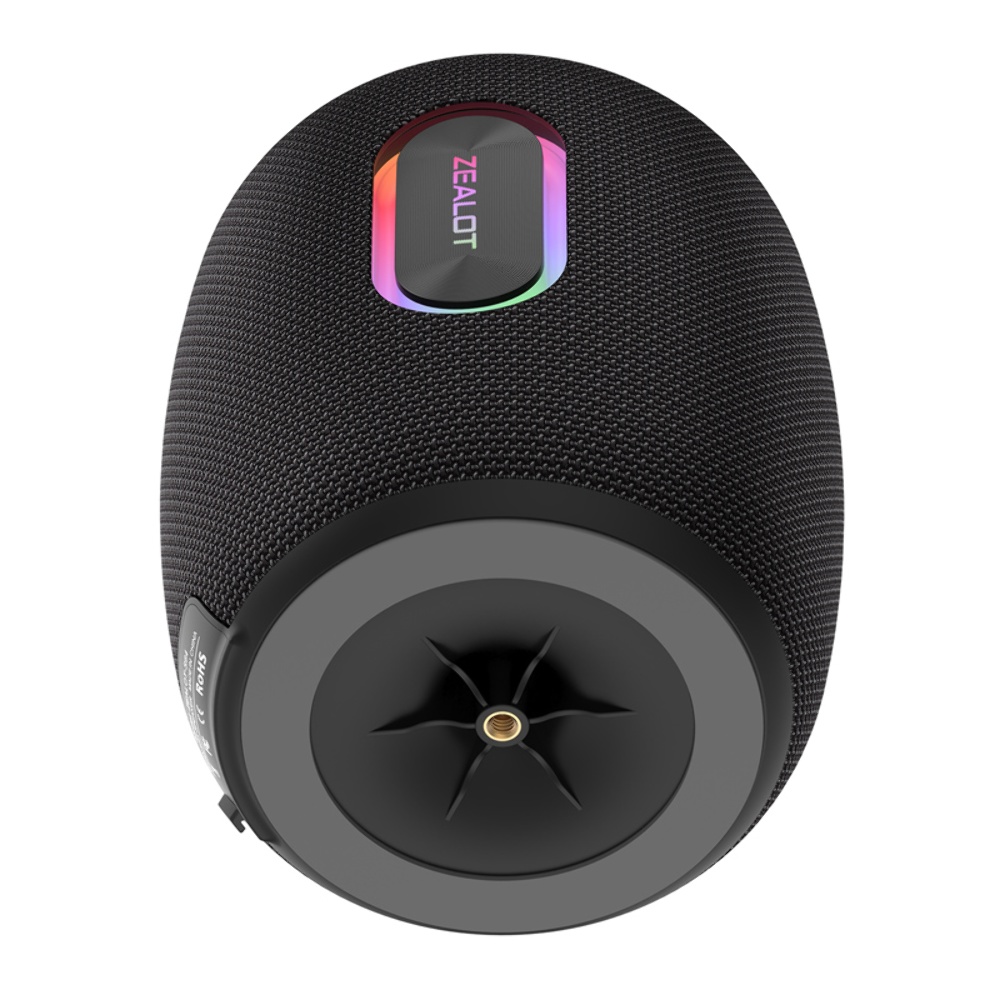 Портативная Bluetooth колонка ZEALOT S64 TWS с LED подсветкой black