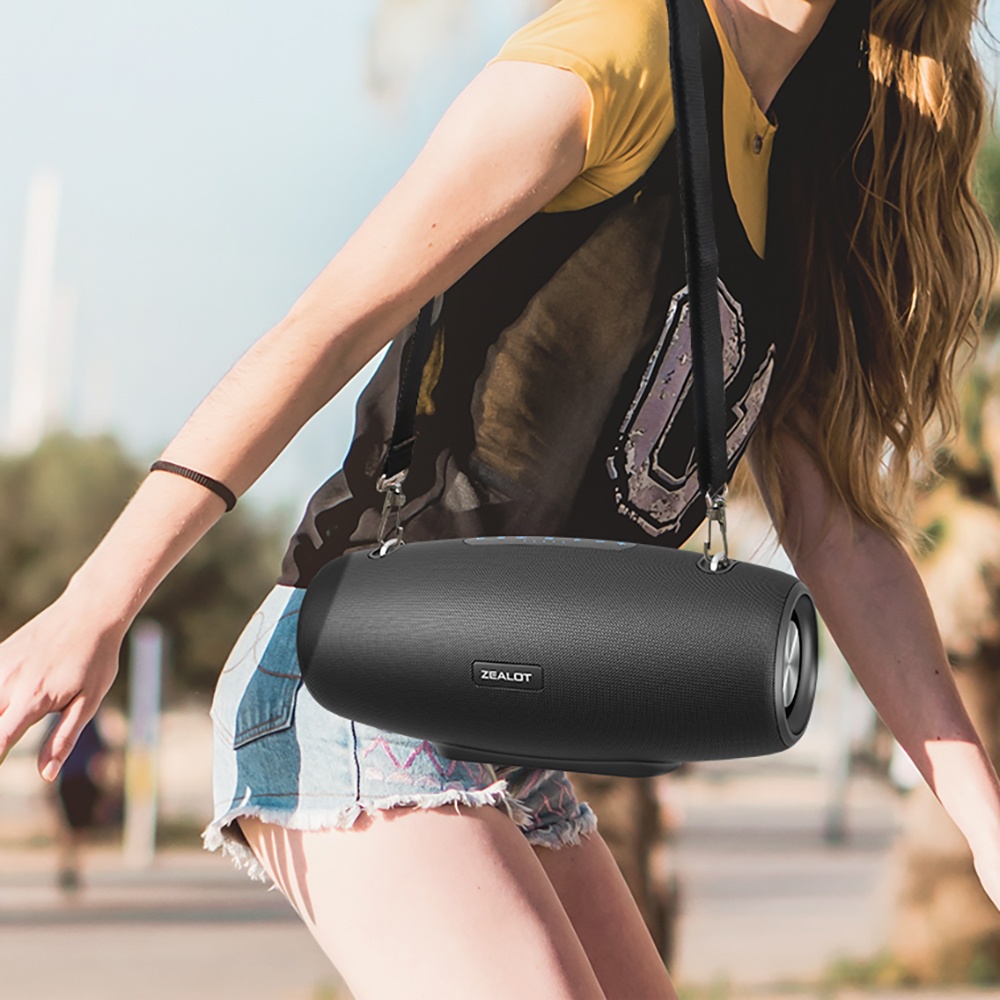 Портативная Bluetooth колонка ZEALOT S67 TWS с LED подсветкой black