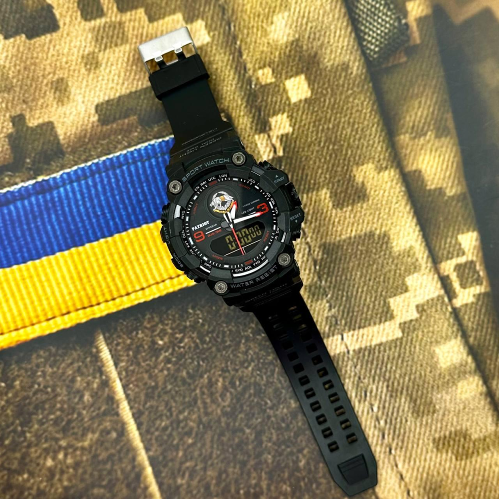 Годинник наручний Patriot 001RDSSO ССО Чорні з червоним + Коробка