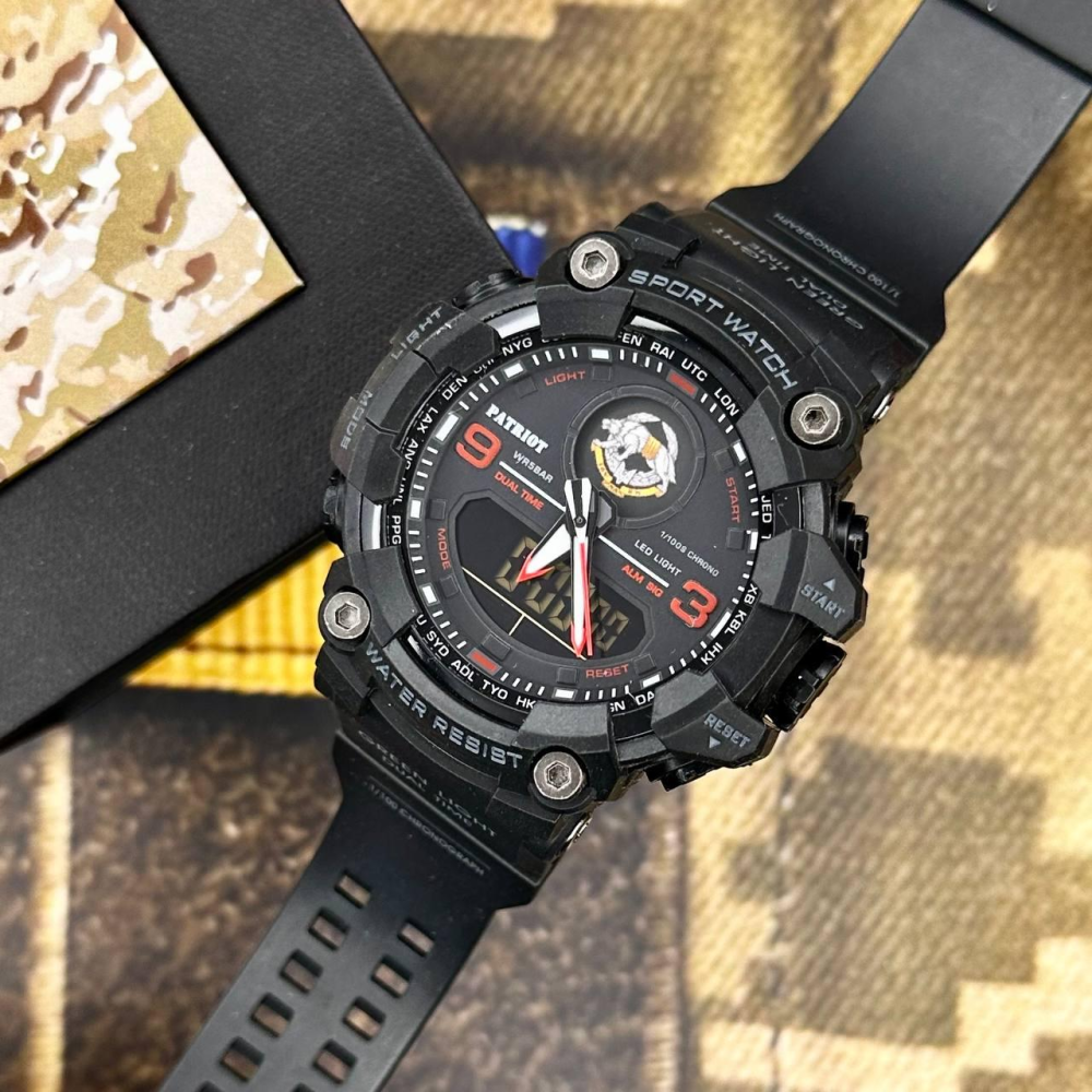 Годинник наручний Patriot 001RDSSO ССО Чорні з червоним + Коробка