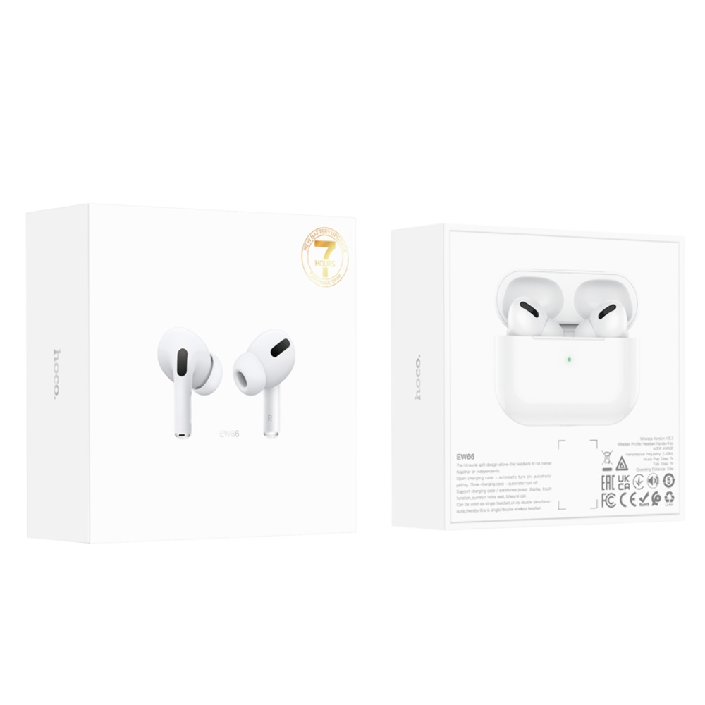 Беспроводные TWS наушники Hoco EW66 вакуумные white