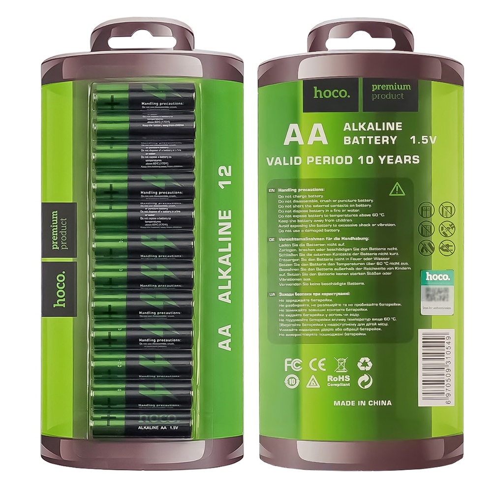 Батарейки щелочные Hoco Alkaline AA (LR6) 12 шт