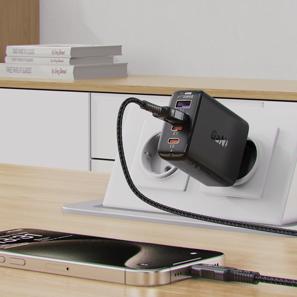 Сетевое зарядное устройство Acefast A61 2 USB/ 2 Type-C QC PD 45W черное