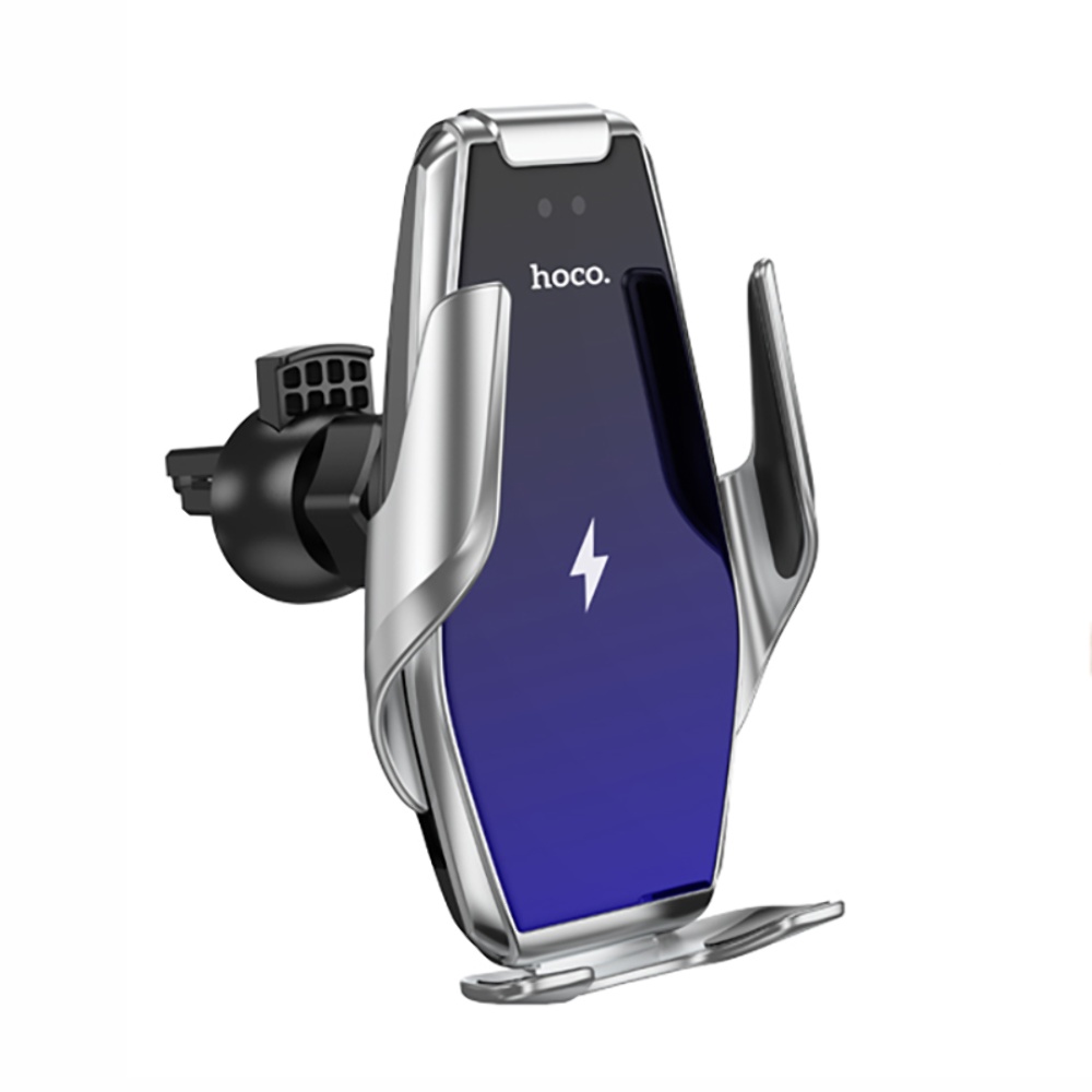 Автодержатель с беспроводной зарядкой Hoco S14 Plus Wireless silver