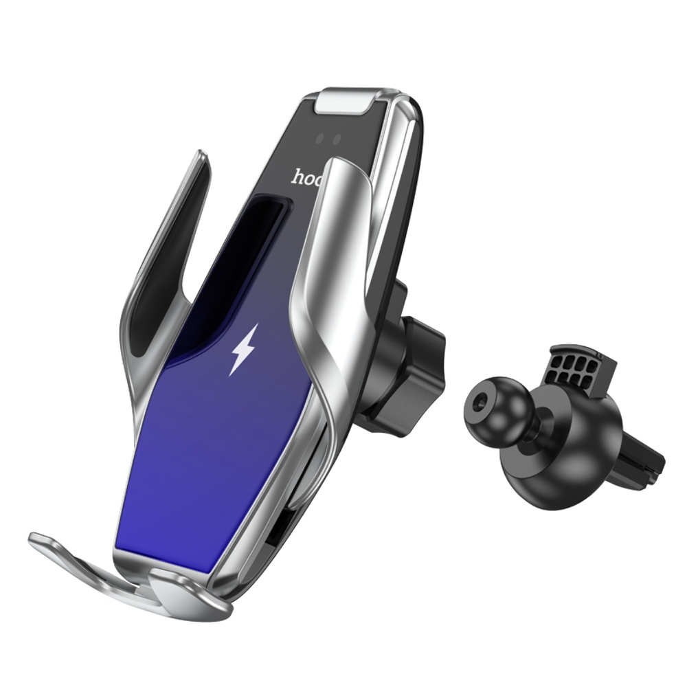 Автодержатель с беспроводной зарядкой Hoco S14 Plus Wireless silver
