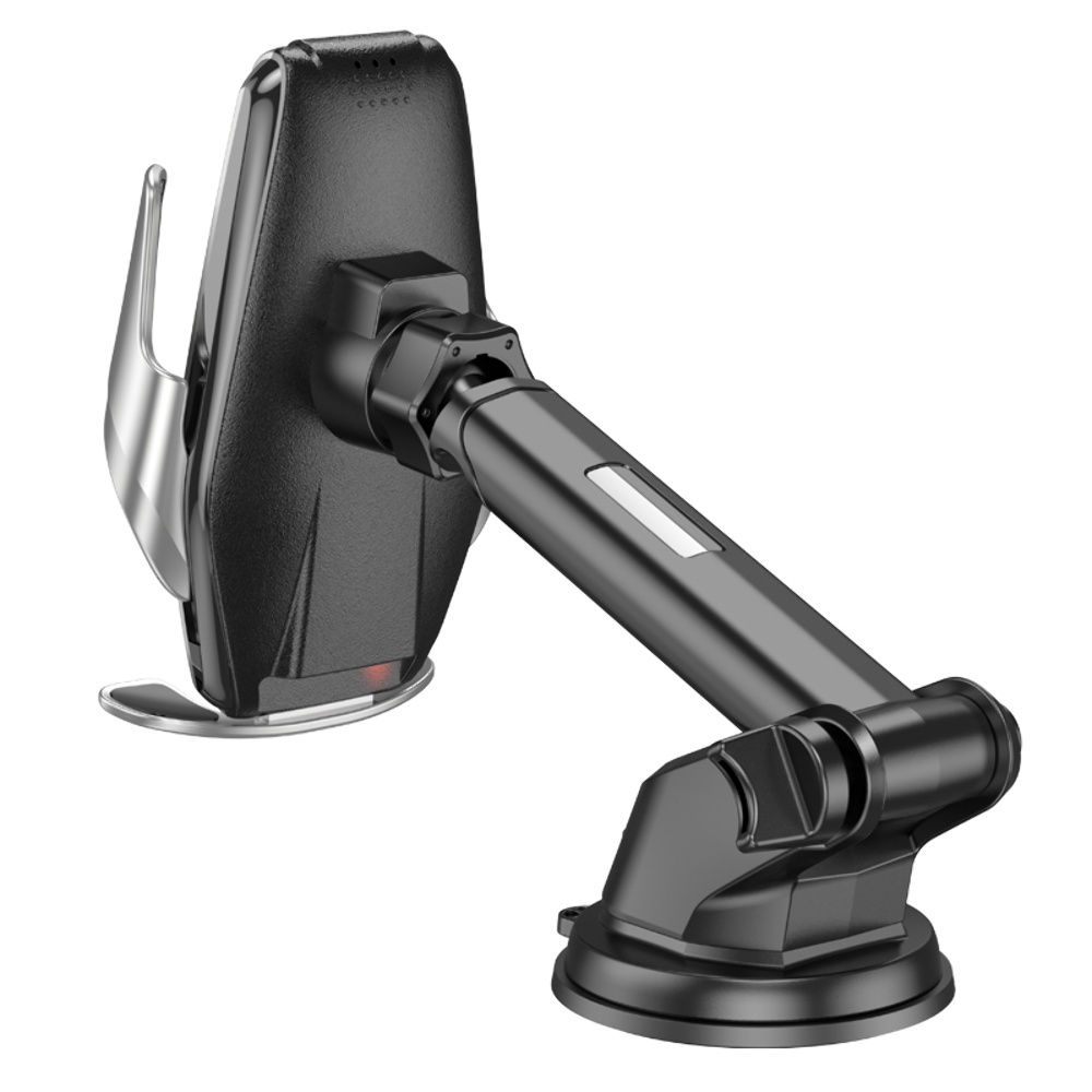 Автодержатель с беспроводной зарядкой Hoco S14 Plus Wireless silver