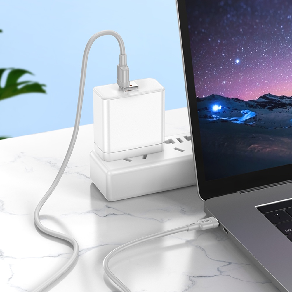 Кабель Hoco U131 2в1 USB/ Type-C to Type-C 1m gray