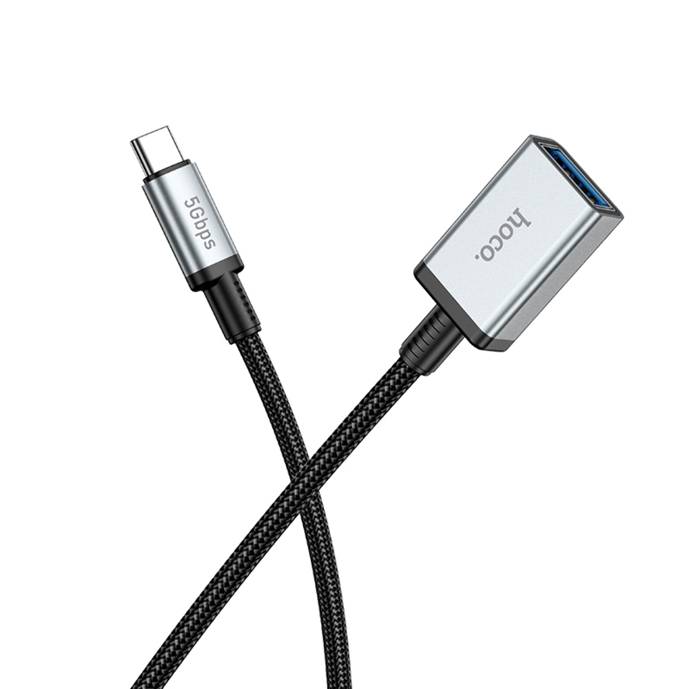 Мультимедийный кабель Hoco US10 удлинитель Type-C to USB (F) USB3.0 5Gbit/s 0.5m black