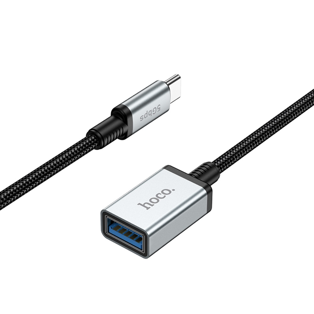 Мультимедийный кабель Hoco US10 удлинитель Type-C to USB (F) USB3.0 5Gbit/s 0.5m black