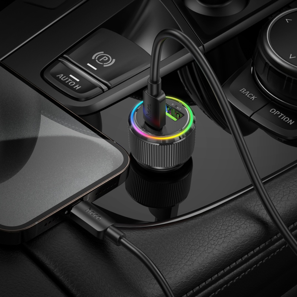 Автомобильное зарядное устройство Hoco NZ14A USB/ Type-C PD QC black