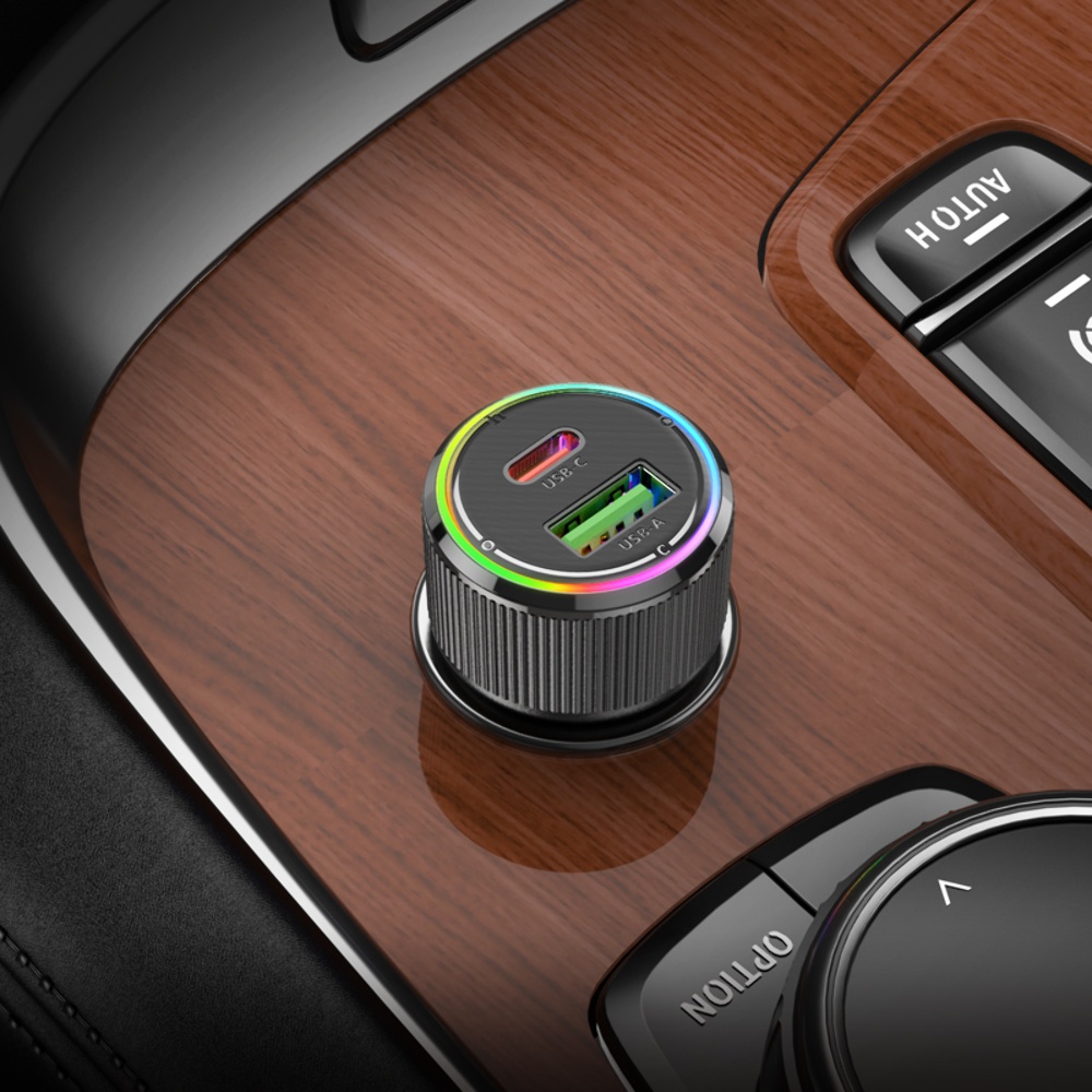 Автомобильное зарядное устройство Hoco NZ14A USB/ Type-C PD QC black