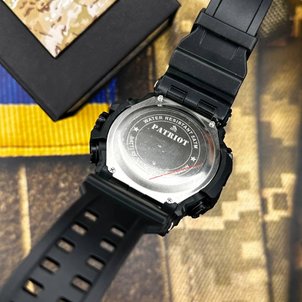 Годинник наручний Patriot 002BKUAGD Тризуб золото Чорні + Коробка.