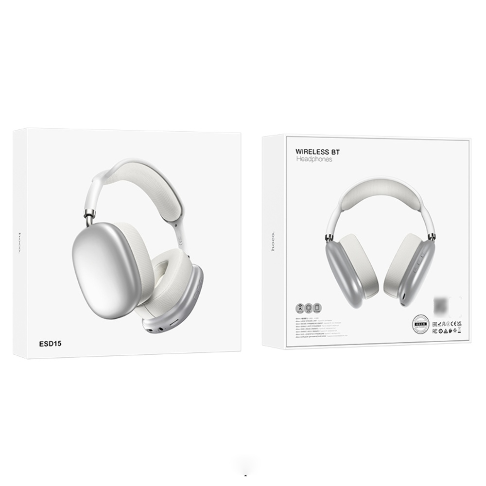 Беспроводные наушники Hoco ESD15 накладные silver