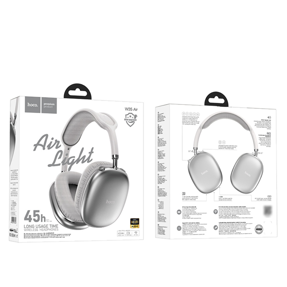 Беспроводные наушники Hoco W35 Air Triumph накладные silver