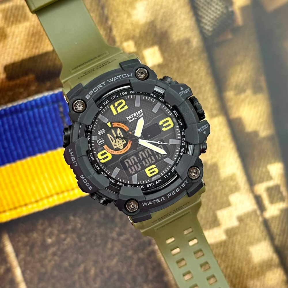 Годинник наручний Patriot 002AGUAGD Тризуб золото Зелені + Коробка.
