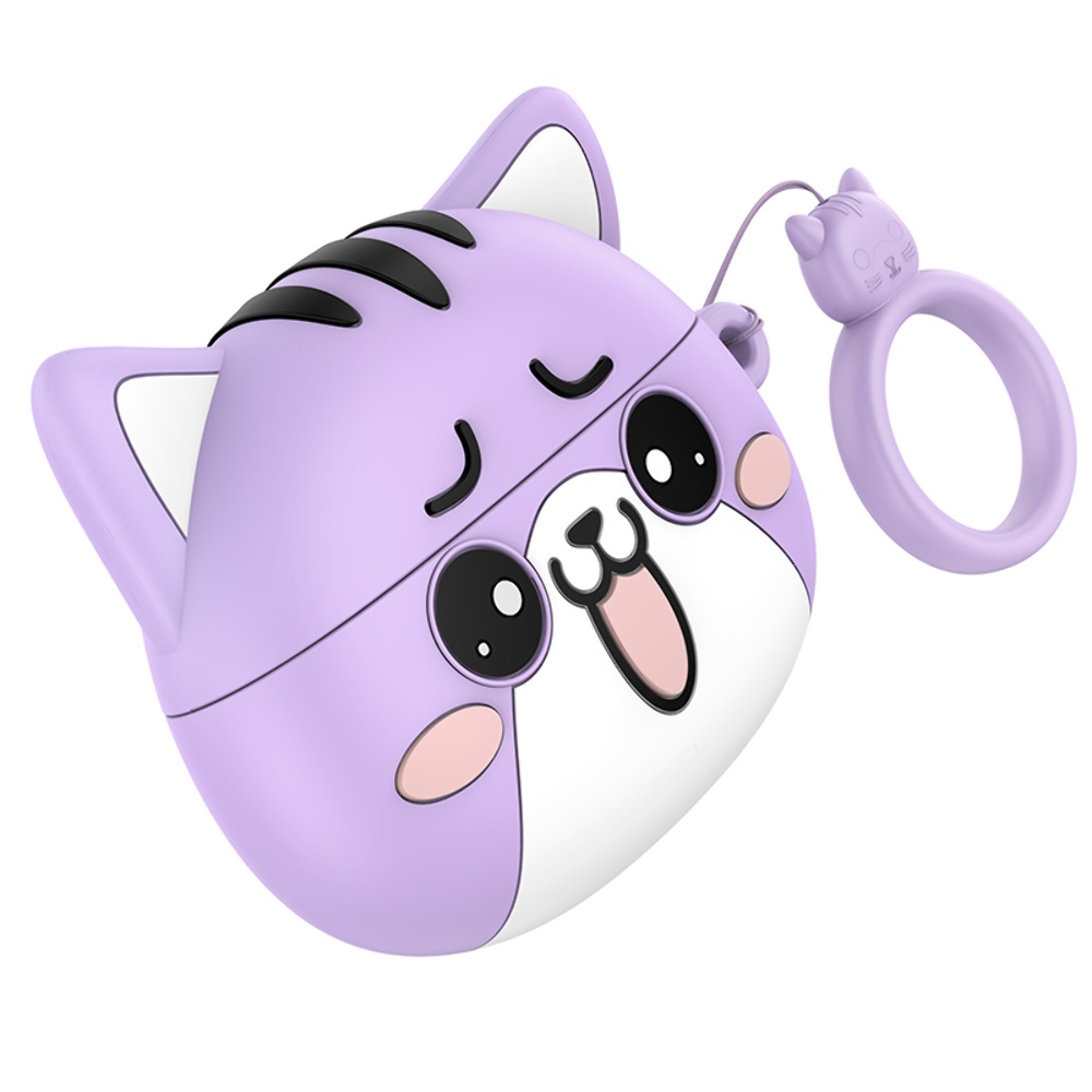 Беспроводные TWS наушники Hoco EW48 вакуумные purple cat