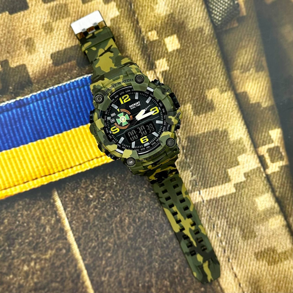 Годинник наручний Patriot 002CMGRDPS ДПС Зелений камуфляж + Коробка.