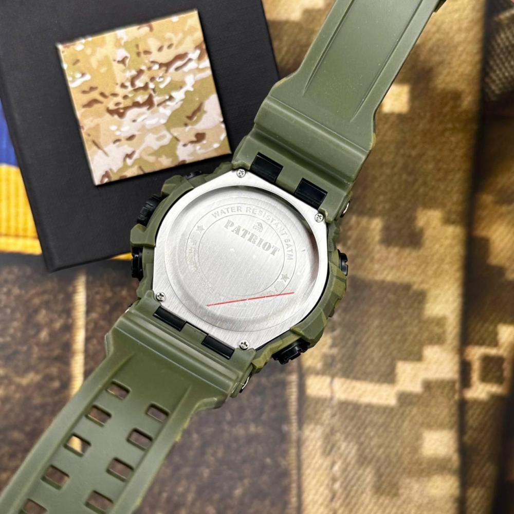 Годинник наручний Patriot 002CMGRDPS ДПС Зелений камуфляж + Коробка.