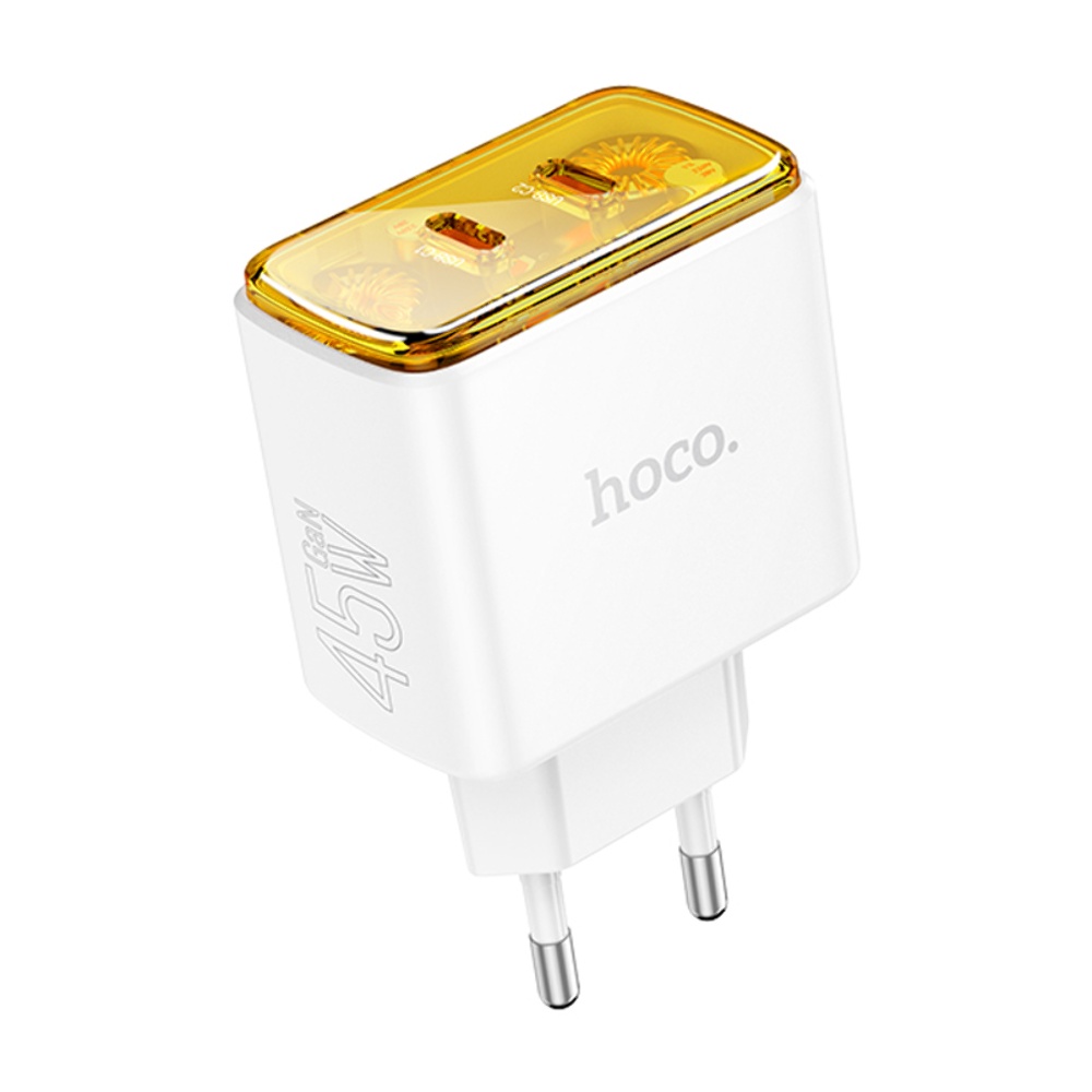 Сетевое зарядное устройство Hoco CS43A 2 Type-C PD 45W white