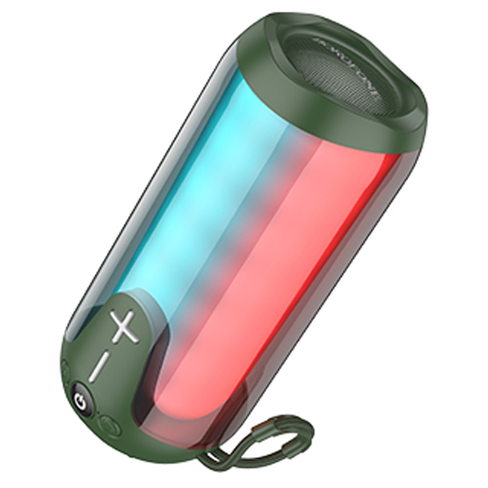 Портативная Bluetooth колонка Borofone BR33 TWS с LED подсветкой dark green