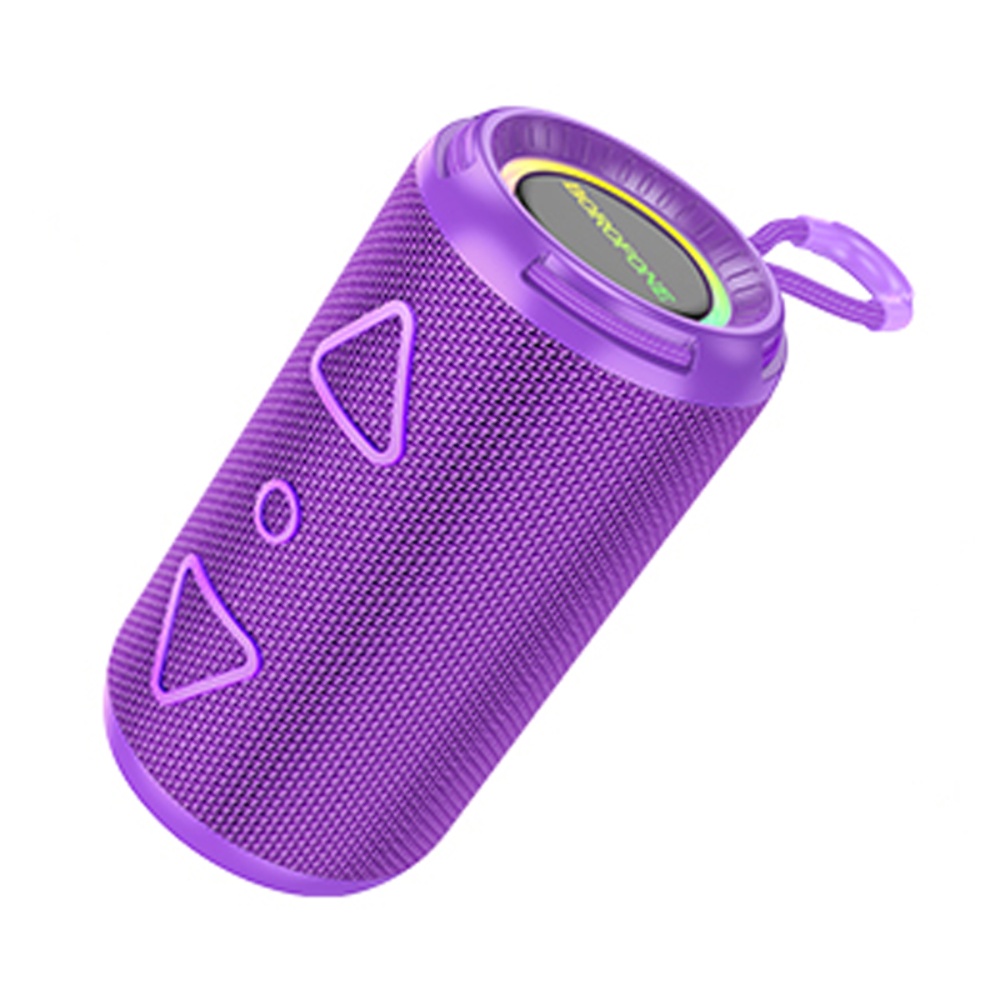 Портативная Bluetooth колонка Borofone BR37 TWS с LED подсветкой purple