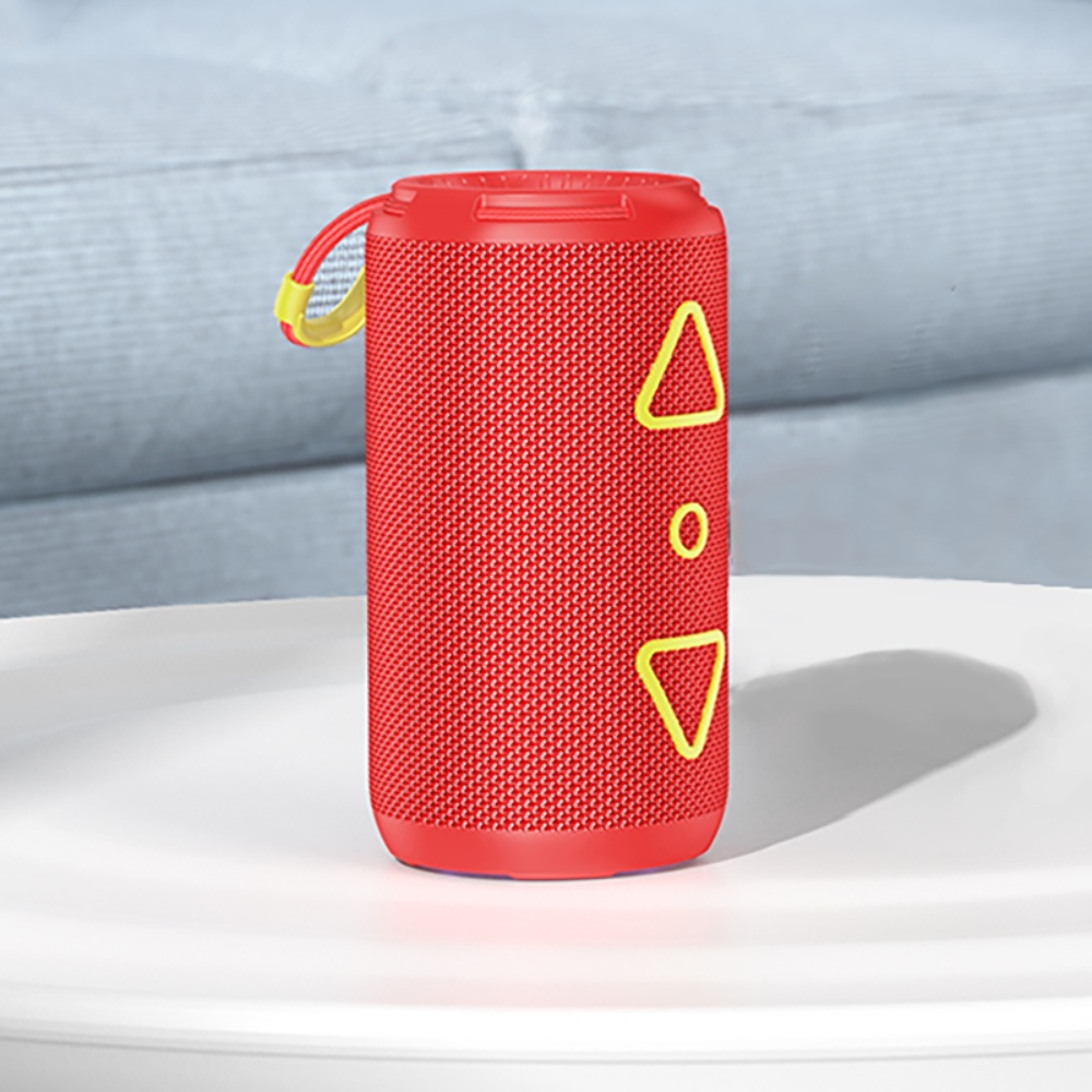Портативная Bluetooth колонка Borofone BR37 TWS с LED подсветкой red