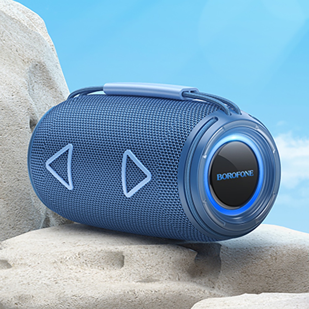 Портативная Bluetooth колонка Borofone BR38 TWS с LED подсветкой blue