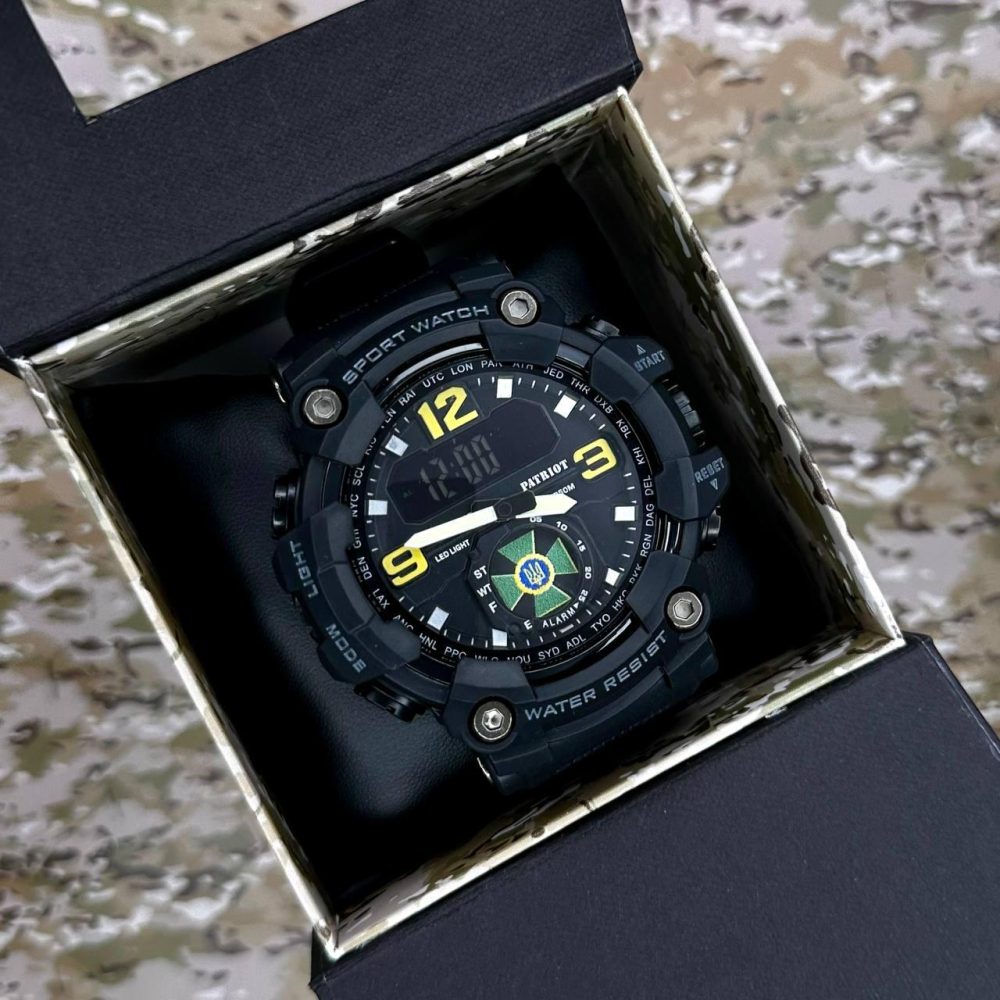 Годинник наручний Patriot 003BKDPS ДПС Чорні + Коробка.