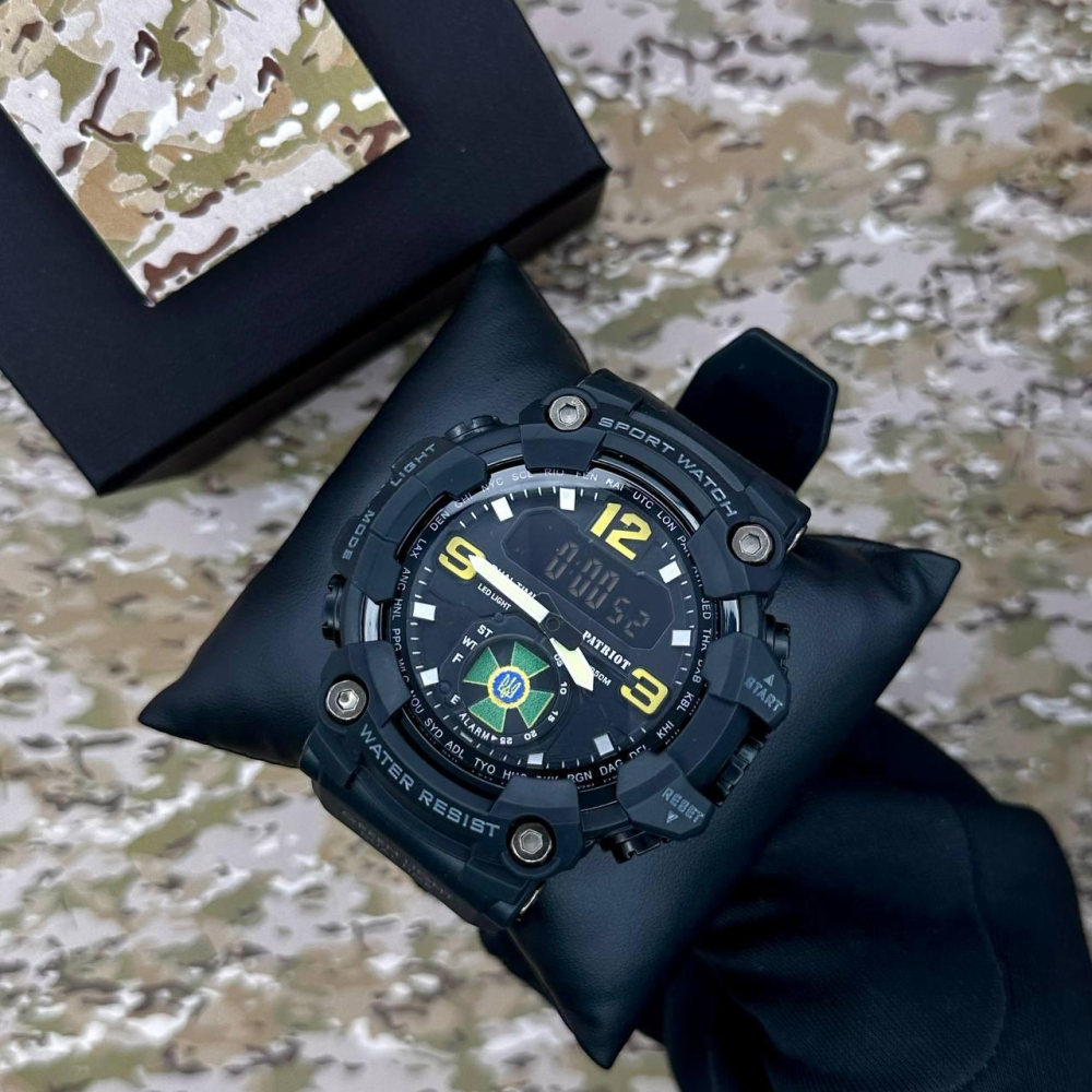 Годинник наручний Patriot 003BKDPS ДПС Чорні + Коробка.