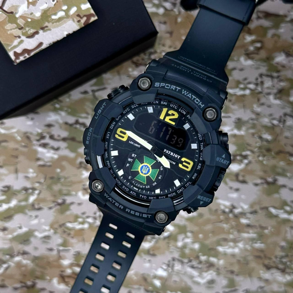 Годинник наручний Patriot 003BKDPS ДПС Чорні + Коробка.