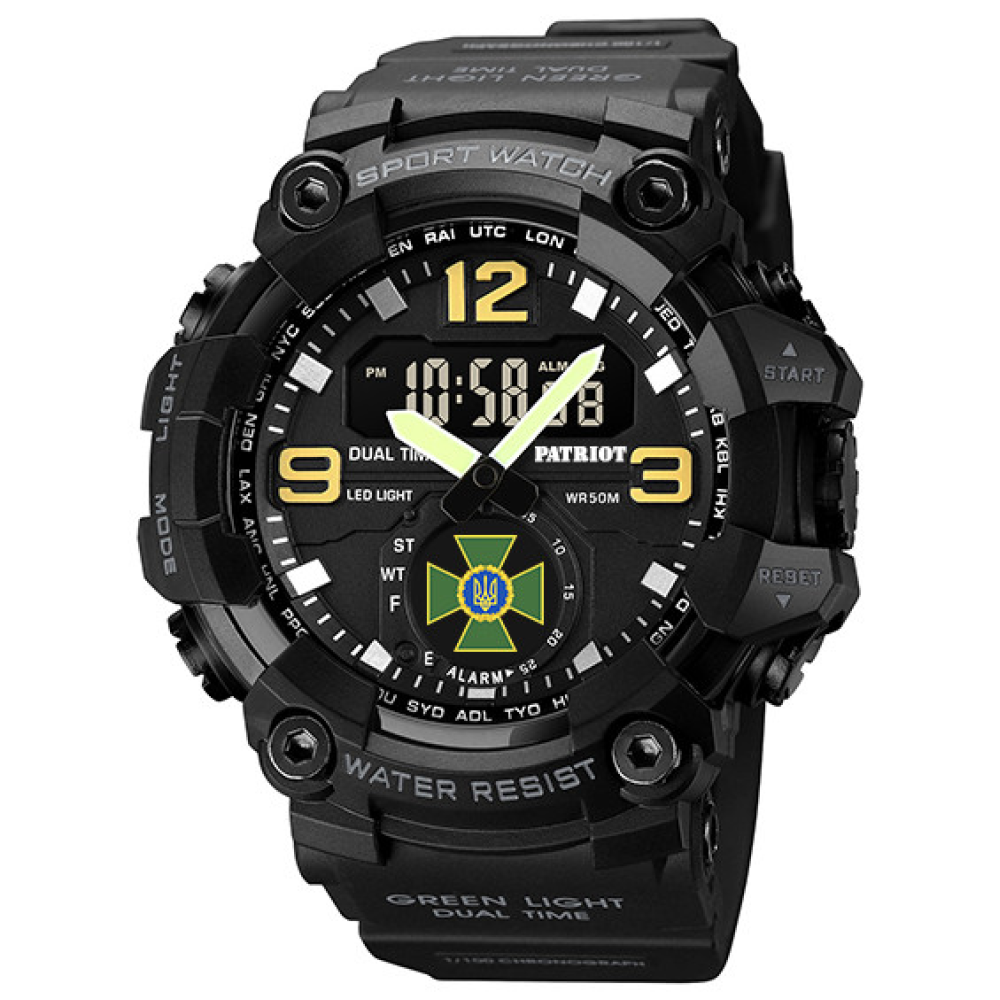 Годинник наручний Patriot 003BKDPS ДПС Чорні + Коробка.