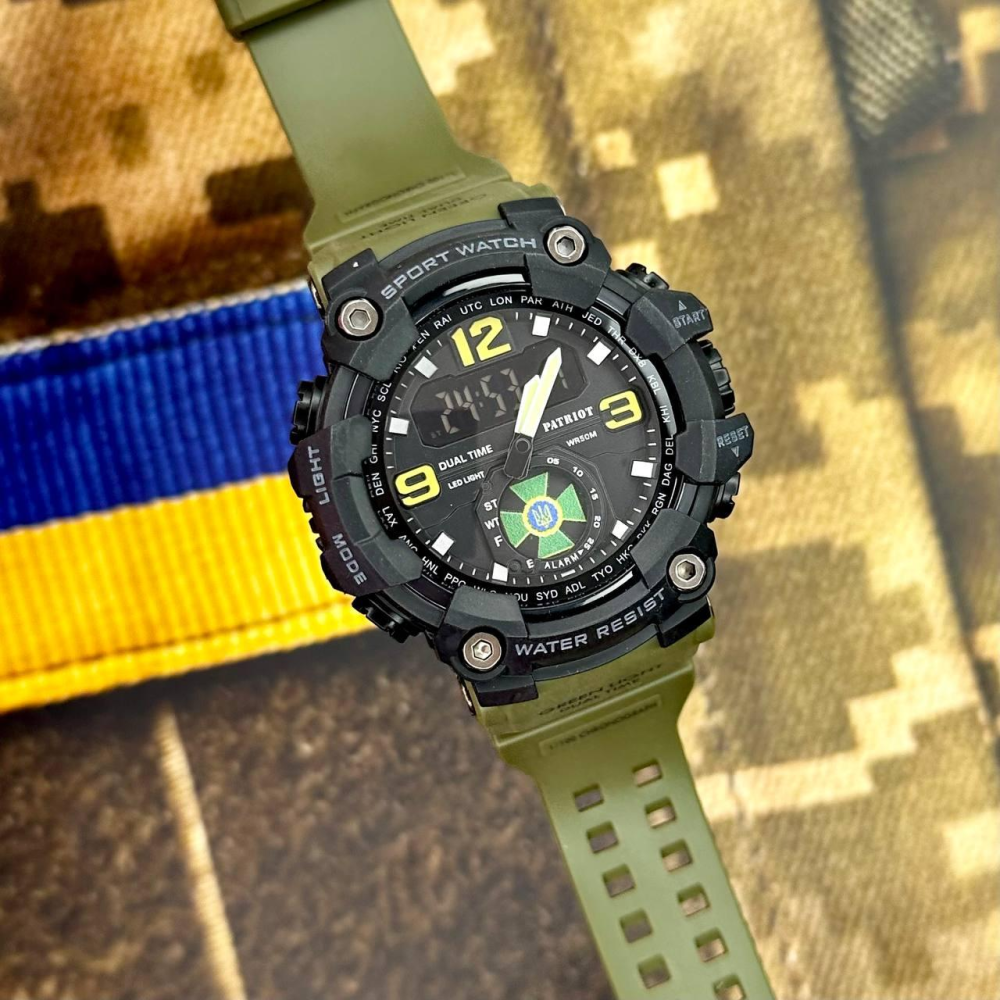 Годинник наручний Patriot 003AGDPS ДПС Зелені + Коробка.