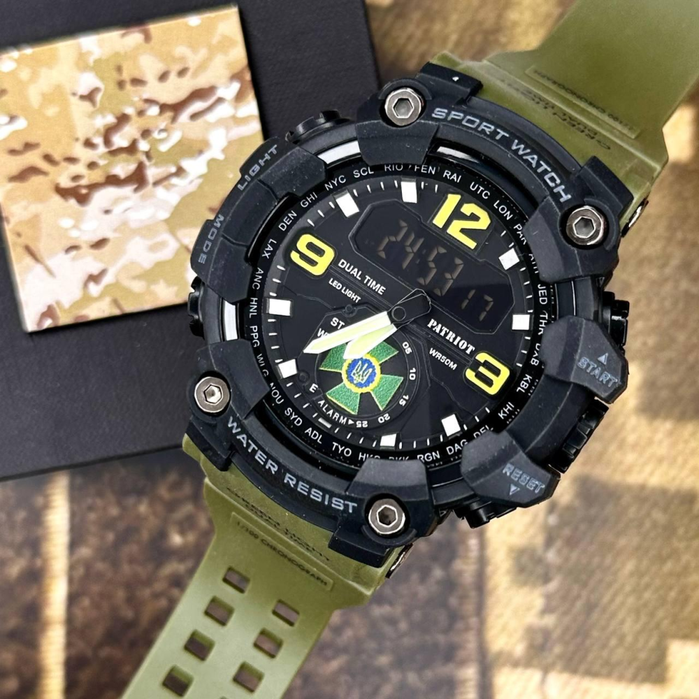 Годинник наручний Patriot 003AGDPS ДПС Зелені + Коробка.