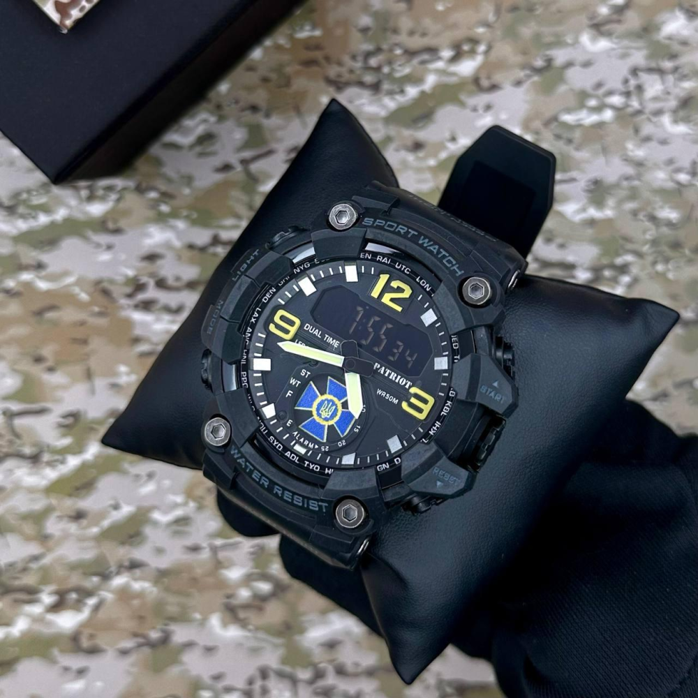 Годинник наручний Patriot 003BKSBU СБУ Чорні + Коробка.