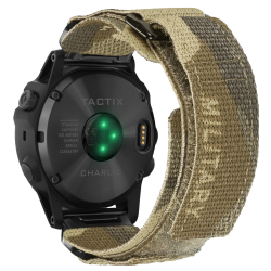 Ремінець для годинника Hemsut HGA131 Military nylon strap with Velcro Garmin Camo  Brown  22 mm