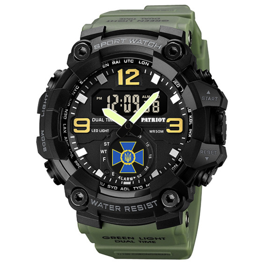 Годинник наручний Patriot 003AGSBU СБУ Зелені + Коробка