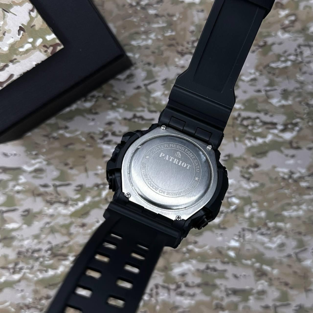 Годинник наручний Patriot 003BKUASI Тризуб срібло Чорні + Коробка.