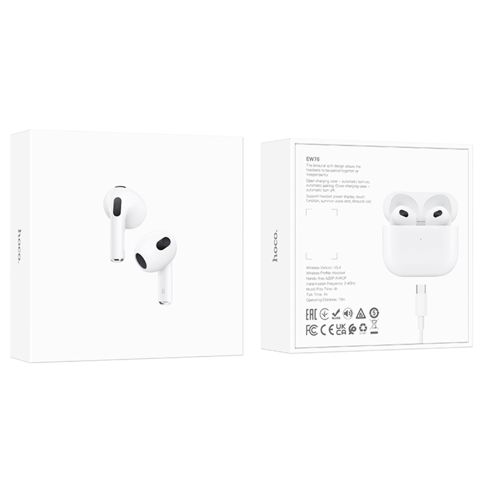 Беспроводные TWS наушники Hoco EW76 вкладыши white