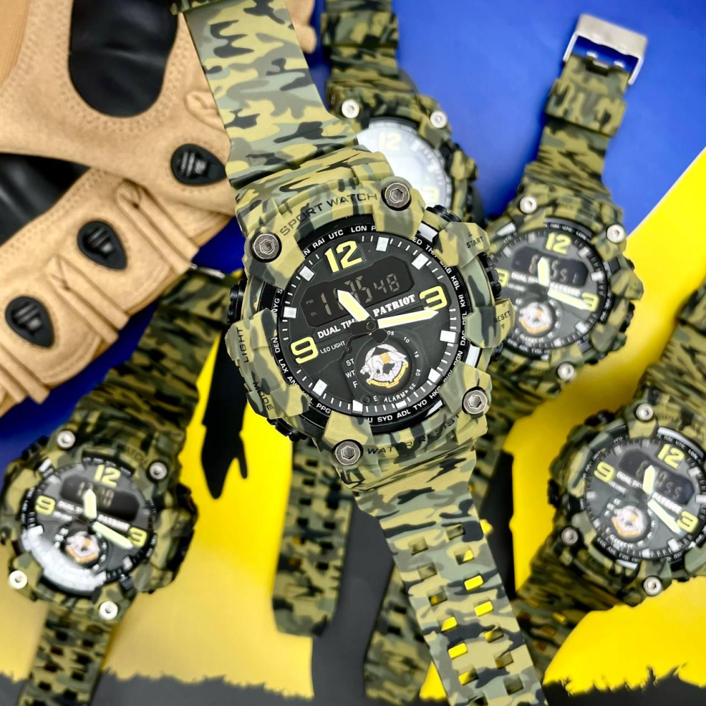 Годинник наручний Patriot 004CMGRSSO ССО Зелений камуфляж + Коробка.