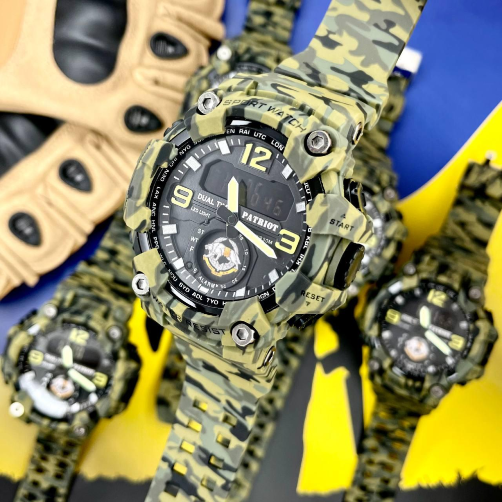 Годинник наручний Patriot 004CMGRSSO ССО Зелений камуфляж + Коробка.