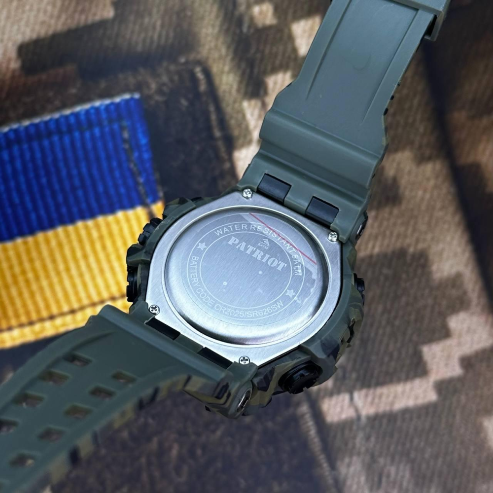Годинник наручний Patriot 004CMGRPO Поліція Зелений камуфляж + Коробка