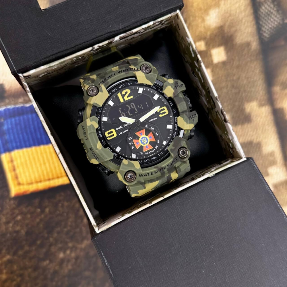 Годинник наручний Patriot 004CMGRDSNS ДСНС Зелений камуфляж + Коробка.