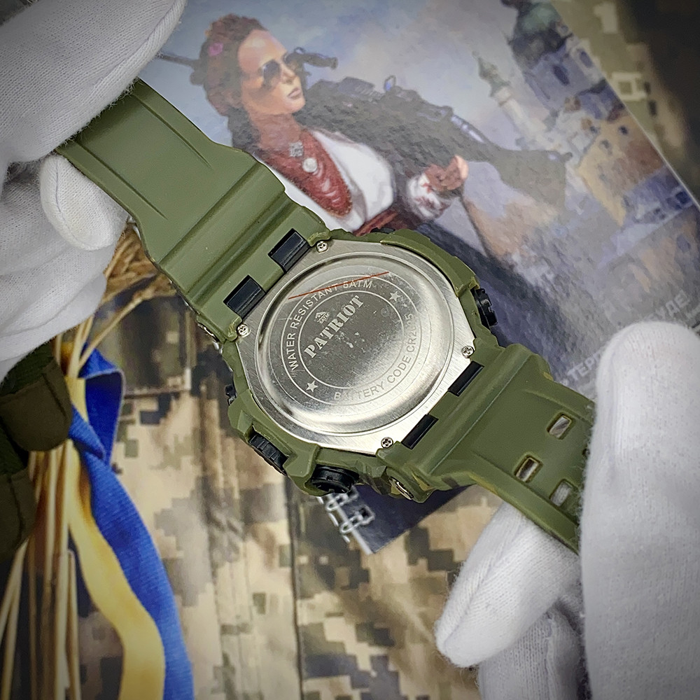 Годинник наручний Patriot 004CMGRDPS ДПС Зелений камуфляж + Коробка.