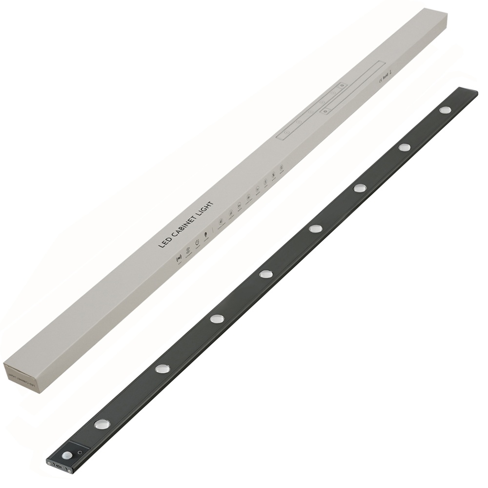 LED светильник cat“s eye 120-4B с пультом, аккумулятором, датчиком движения и освещенности 120 см 4W алюминиевый черный