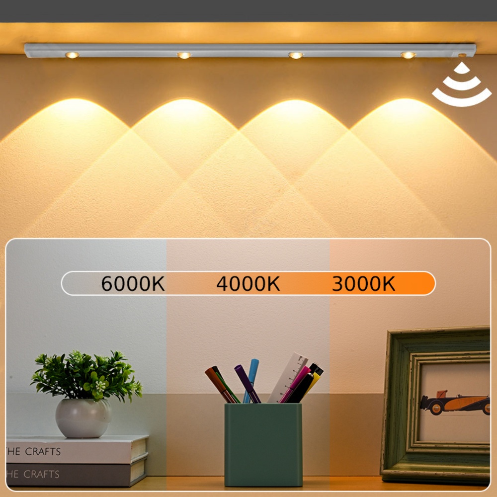 LED светильник cat“s eye 120-4S с пультом, аккумулятором, датчиком движения и освещенности 120 см 4W алюминиевый серебристый