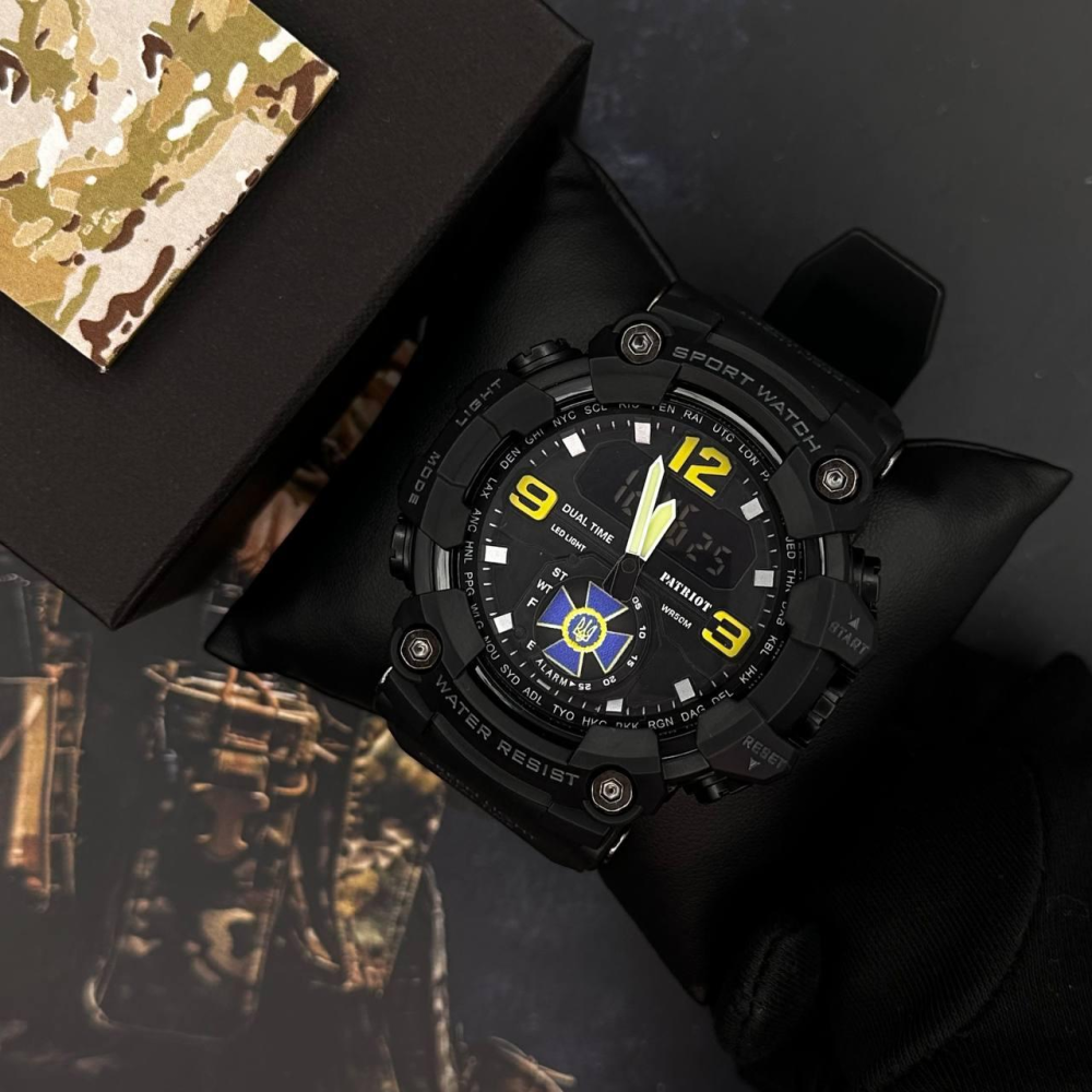 Годинник наручний Patriot 004BKSBU СБУ Чорні + Коробка.