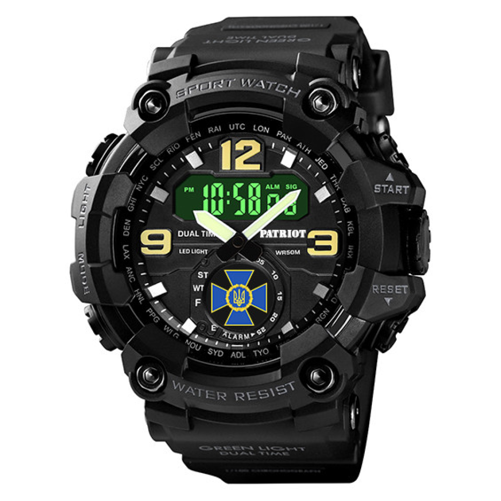 Годинник наручний Patriot 004BKSBU СБУ Чорні + Коробка.